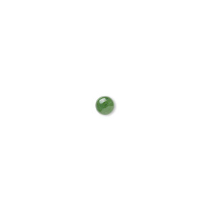 Cabochon, nephrite jade (natural), 8mm calibrated round, B grade, Mohs hardness 6 to 6-1/2. Sold per pkg of 2.
