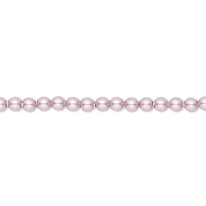 Pearl, Crystal Passions&reg;, powder rose, 3mm round (5810). Sold per pkg of 100.