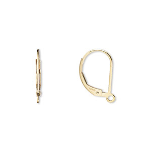 Ear wire, 14Kt gold-filled, 15mm leverback with open loop. Sold per pair.