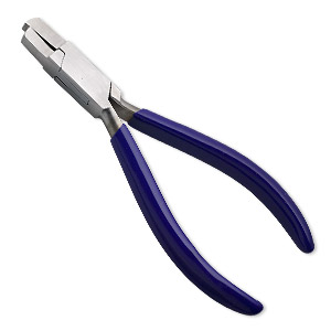 Pliers, stone-setting, stainless steel and rubber, blue, 5 inches. Sold individually.