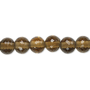 Bead, golden quartz (heated), light to dark, 8mm hand-cut faceted round with 2mm hole, B+ grade, Mohs hardness 7. Sold per pkg of 10.