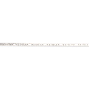 Wire, sterling silver, dead-soft, 1.5mm flat with embossed fancy pattern, 18 gauge. Sold per pkg of 1 foot.