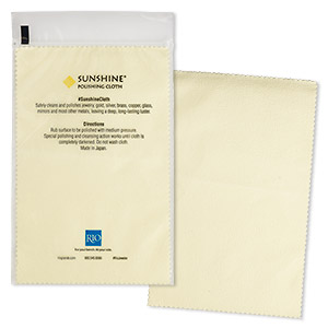 Polishing cloth, Sunshine&reg;, light yellow, 7-3/4 x 5-inch rectangle. Sold individually.