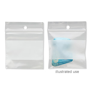 Bag, Tite-Lip&#153;, plastic, clear and white, 2-inch top zip with block and hole. Sold per pkg of 1,000.