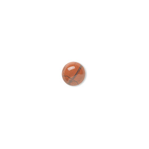 Cabochon, red jasper (natural), 6mm calibrated round, B grade, Mohs hardness 6-1/2 to 7. Sold per pkg of 10.