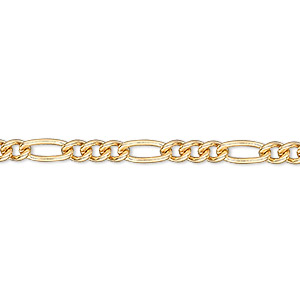 Chain, 12Kt gold-filled, 3.5mm figaro, 24 inches with springring clasp. Sold individually.