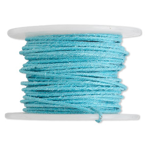 Wire, polyester-covered galvanized steel, light blue, 1mm wide, 18 gauge. Sold per 10-yard spool.