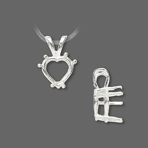 Pendant Settings Sterling Silver Silver Colored