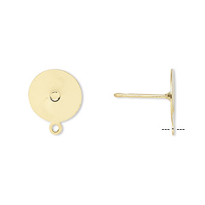 Earstud Components Gold Plated/Finished Gold Colored