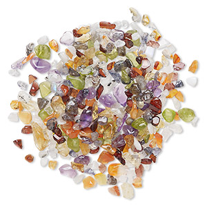 Inlay chip, multi-gemstone (natural/dyed/heated), mini undrilled chip, Mohs hardness 6-7. Sold per 1-ounce pkg.