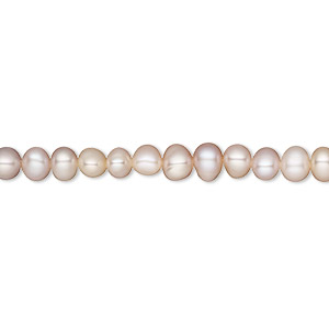 Pearl, White Lotus&#153;, cultured freshwater, mauve and peach, 4-4.5mm semi-round, B- grade, Mohs hardness 2-1/2 to 4. Sold per 15-1/2&quot; to 16&quot; strand.
