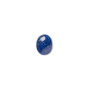 Cabochon, lapis lazuli (natural), 10x8mm calibrated oval, B grade, Mohs hardness 5 to 6. Sold per pkg of 6.