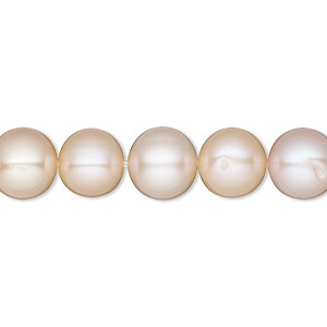 Pearl, White Lotus&#153;, cultured freshwater, mauve and peach, 9-9.5mm semi-round, B grade, Mohs hardness 2-1/2 to 4. Sold per 15-1/2&quot; to 16&quot; strand.