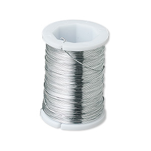 Wire, silver-plated steel, round, 31 gauge. Sold per pkg of (2) 24-yard  spools. - Fire Mountain Gems and Beads