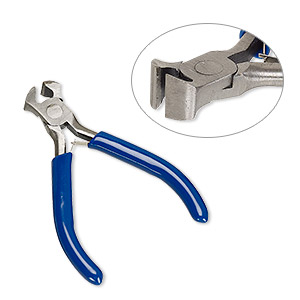Pliers, economy end-cutter, steel and rubber, black or blue, 4 inches. Sold individually.