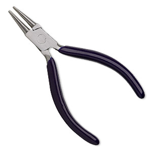 Pliers, economy round-nose, steel and rubber, black or blue, 4-1/2 inches. Sold individually.