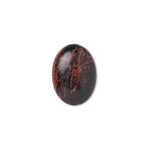 Cabochon, mahogany obsidian (natural), 18x13mm calibrated oval, B grade, Mohs hardness 5 to 5-1/2. Sold per pkg of 2.