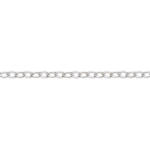 Chain, sterling silver, 1.6mm light cable. Sold per pkg of 5 feet.