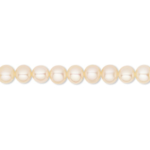 Pearl, White Lotus&#153;, cultured freshwater, peach, 4.5-5mm semi-round, B grade, Mohs hardness 2-1/2 to 4. Sold per 15-1/2&quot; to 16&quot; strand.