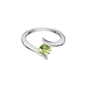 Finger Rings Peridot Silver Colored