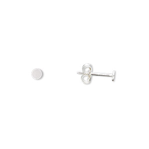 Earstud Components Sterling Silver Silver Colored