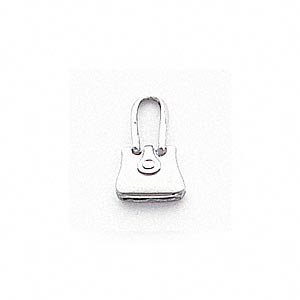 Charm, 14KtW white gold, 14x9mm purse. Sold individually.