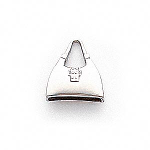Charm, 14KtW white gold, 14x13mm purse. Sold individually.