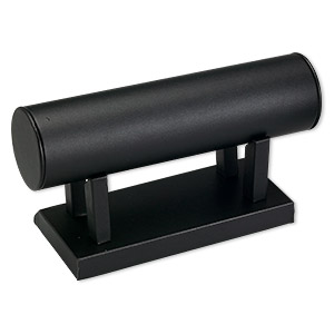 Display, bracelet, leatherette, black, 7-1/2 x 3 x 4 inches overall. Sold individually.