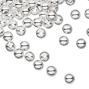 Beads Sterling Silver Silver Colored