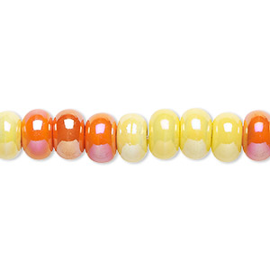 H2A3-3 Orange Faceted 8x5mm Crystal Glass Rondelle Bead Strand 16 inch