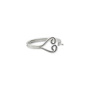 Ring, sterling silver, heart with peg, adjustable from size 4 to 6. Sold individually.
