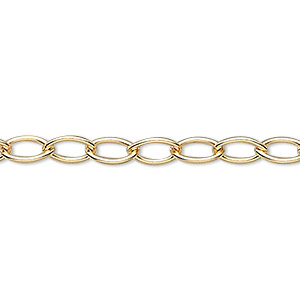 Chain, 14Kt gold-filled, 3x2.5mm cable. Sold per pkg of 5 feet.