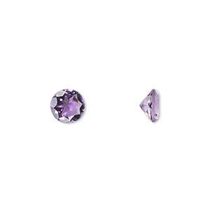 Gem, amethyst (natural), light to medium, 7mm faceted round, A grade, Mohs hardness 7. Sold individually.