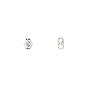 Earnut, sterling silver, 5x4mm. Sold per pkg of 20 pairs.