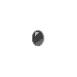 Cabochon, black onyx (dyed), 8x6mm calibrated oval, B grade, Mohs hardness 6-1/2 to 7. Sold per pkg of 10.