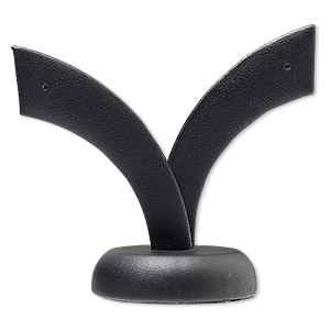Display, earring, leatherette, black, 2-1/2 x 2-5/8 x 1-1/2 inches. Sold individually.