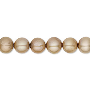 Pearl, cultured freshwater (dyed), sand satin, 7-8mm semi-round, C grade, Mohs hardness 2-1/2 to 4. Sold per 16-inch strand.
