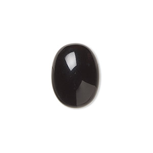 Cabochon, black onyx (dyed), 16x12mm calibrated oval, B grade, Mohs hardness 6-1/2 to 7. Sold per pkg of 4.