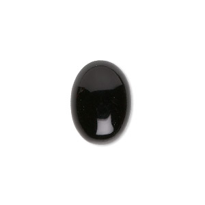 Cabochon, black onyx (dyed), 18x13mm calibrated oval, B grade, Mohs hardness 6-1/2 to 7. Sold per pkg of 2.