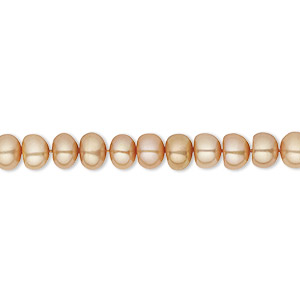 Pearl, cultured freshwater (dyed), sand satin, 5-6mm button, C grade, Mohs hardness 2-1/2 to 4. Sold per 15-1/2&quot; to 16&quot; strand.