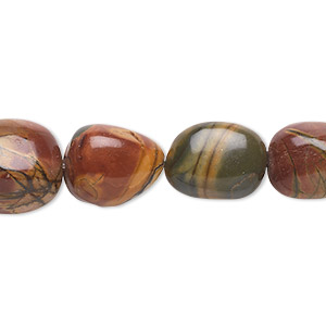 Bead, red creek jasper (stabilized), small to medium nugget, Mohs hardness 6-1/2 to 7. Sold per 15-1/2&quot; to 16&quot; strand.