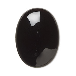 Cabochon, black onyx (dyed), 30x22mm calibrated oval, B grade, Mohs hardness 6-1/2 to 7. Sold individually.