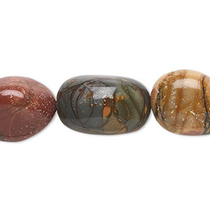Bead, red creek jasper (stabilized), medium nugget, Mohs hardness 6-1/2 to 7. Sold per 15-1/2&quot; to 16&quot; strand.