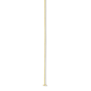 Head pin, gold-plated brass, 2 inches, 21 gauge. Sold per pkg of 100.
