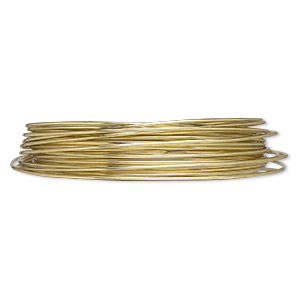 Wire, Zebra Wire&#153;, brass, round, 16 gauge. Sold per 6-yard coil.