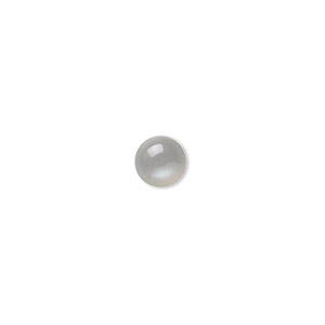 Cabochon, silver moonstone (natural), 6mm hand-cut calibrated round, B grade, Mohs hardness 6 to 6-1/2. Sold per pkg of 10.