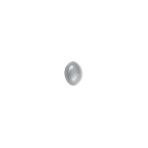 Cabochon, silver moonstone (natural), 7x5mm hand-cut calibrated oval, B grade, Mohs hardness 6 to 6-1/2. Sold per pkg of 10.