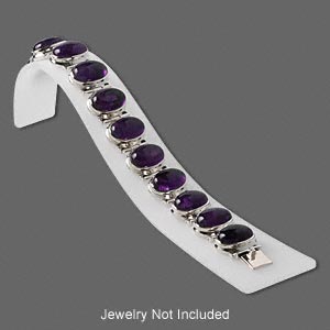 Display, bracelet, acrylic, frosted white, 7-2/3 x 1-5/8 x 2-inch ramp. Sold individually.