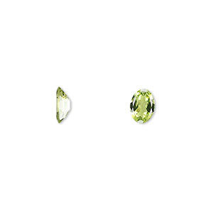 Gem, peridot (natural), 7x5mm faceted oval, A grade, Mohs hardness 6-1/2 to 7. Sold individually.