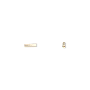 Bead, gold-finished brass, 6x1.5mm liquid tube. Sold per 1-ounce pkg, approximately 750 beads.